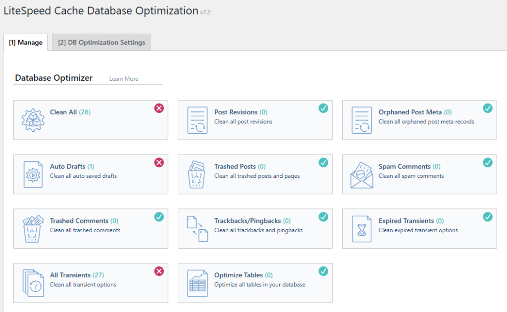 Database Optimization in LSCWP