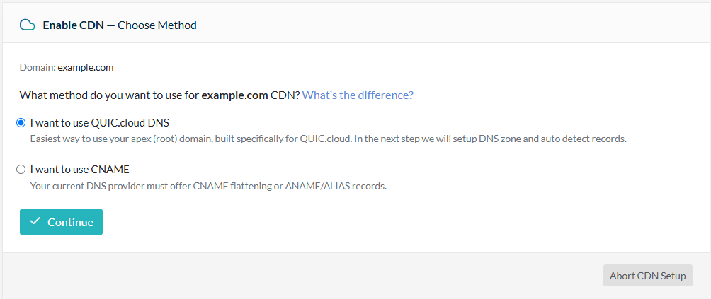 Point your DNS to QUIC.cloud